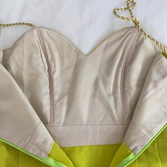 NBD Naven bright lime dress with gold straps XS/S - Picture 8 of 10